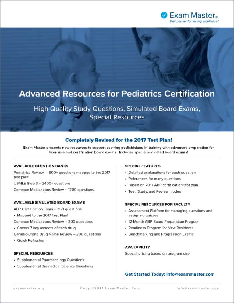 Pediatrics Resource Exam Master